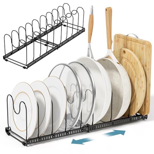 伸縮式 フライパンスタンド 鍋蓋スタンド フライパンラック 可分離 調理器具収納 鍋蓋・まな板・フライ..