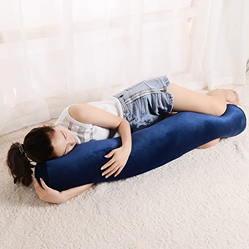 Baibu Home 抱き枕 ネイビー もちもち クッション 気持ちいい ふんわりボア生地 12...