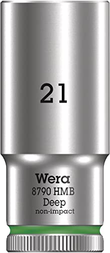 WERA ヴェラ 差込角3/8DR 六角ねじ ボルト用 ディープソケット 六角サイズ21mm 全長64mm 004543