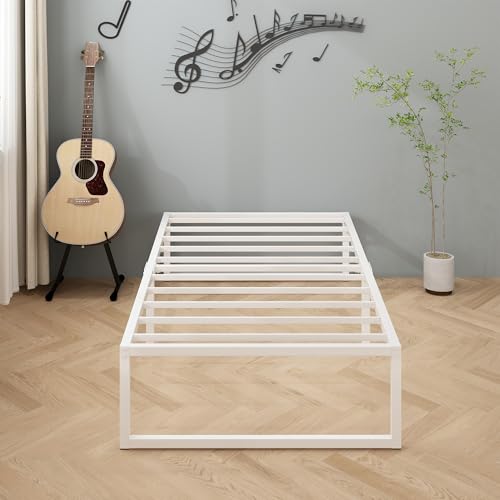 Lutown-Teen ベッドフレーム シングル ホワイト パイプベッド スチール製 ギシギシしない 掃除が軽い ..