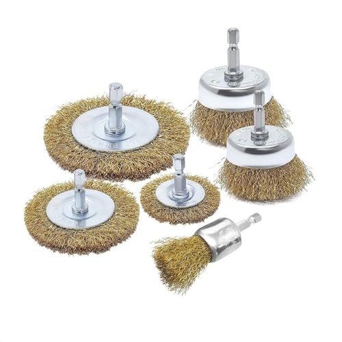 6個セット六角ワイヤーブラシセットサビ取り塗装剥がし インパクトドライバー カップタイプ ホイールタ..