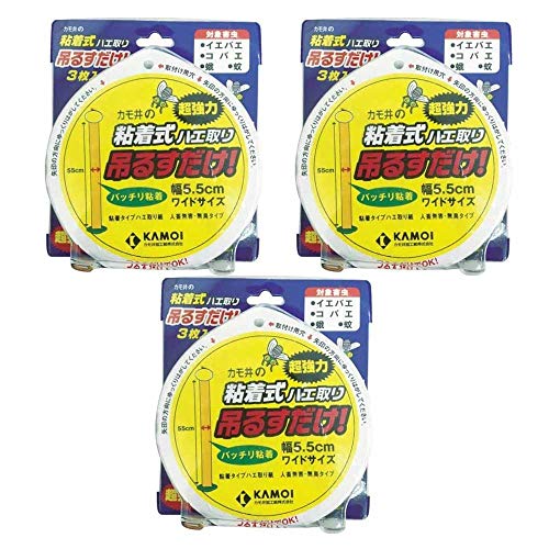 カモ井 粘着式ハエ取り 吊るすだけ3個入り×3個セット