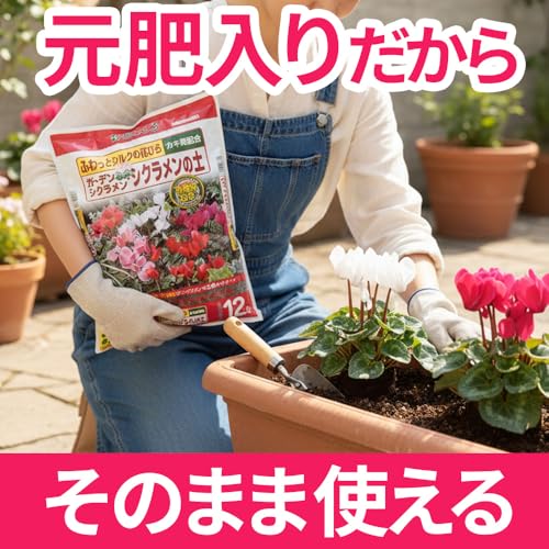 花ごころ ガーデンシクラメン・シクラメンの土 カルシウム成分、カリ成分が成長サ...