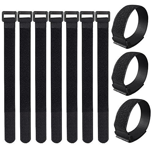 サムコス 荷締めベルト 固定ベルト 10本セット 結束バンド マジックテープ 滑り止め付き 非収縮 バックル付き 多用途工具 長さを調節可能 荷