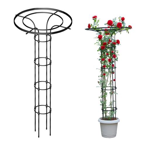 Caroeas ガーデンオベリスク 傘型 トレリス 高さ175cm 園芸支柱 金属製 簡単組立 高さ調整可 薔薇 朝顔..