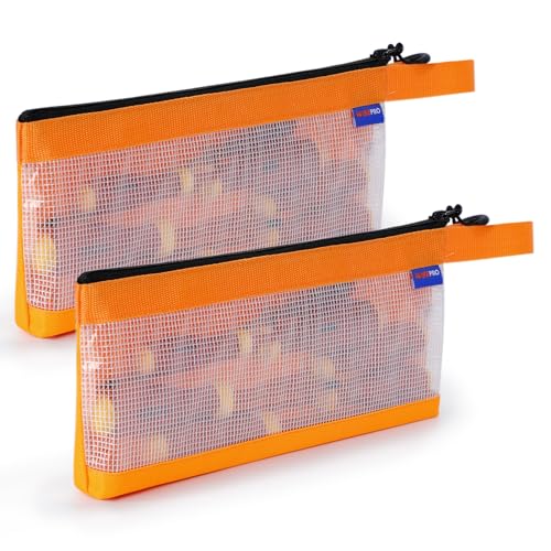 メッシュケース ジッパーポーチ ツールバッグ マチ付 片面透明 工具入れ ファイルバッグ 小型 オックス..