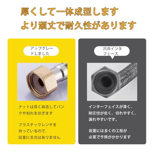 SHSHANLC ���ƥ�쥹 �ե쥭���֥�ۡ��� ��ʢ�ۡ��� 50cm �ե쥭�� ��ƻ ��Ĺ ��³�� G1/2�ʥå� �ظ� ��³ ��ƻ�� �ȥ���