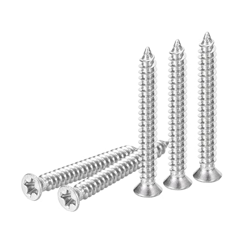 Rakuten - DTGN 100個 M2.2x20mm フラットヘッド木ねじ 304ステンレス鋼十字頭自己攻釘 - 木工 家具に最適 - シルバー