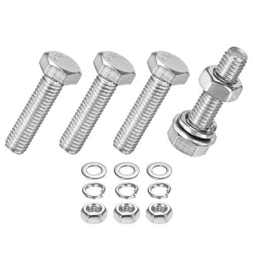 M METERXITY ナット付き平＆ロックワッシャー付きM5x20mmステンレス鋼ボルト4個セット 完全にねじ込まれたメトリックボルトアソート