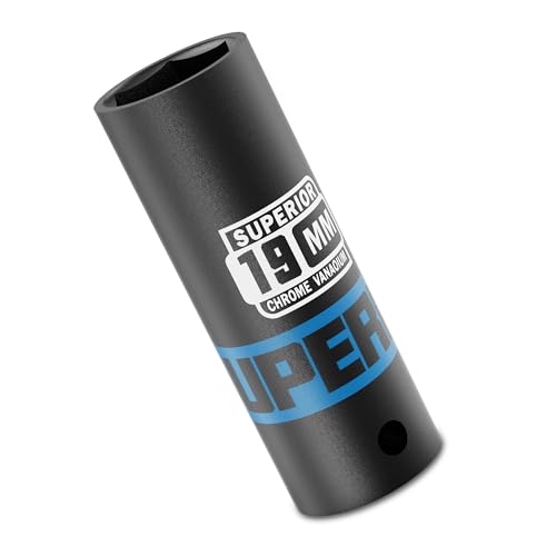 Jneit 1/2イン19mm ディープソケット6ポイント インパクトソケットCR-V鋼 カラーコード式 自動車整備・..