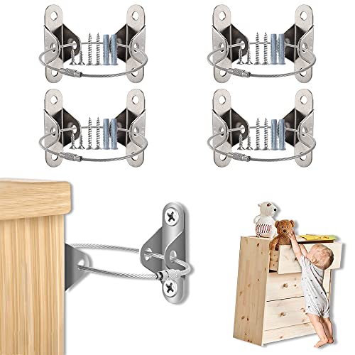 転倒防止金具 耐震金具 地震対策 4組セット 家具転倒防止 固定金具 防災用品 家具 固定 落下防止 ワイヤー 子供安全グッズ 簡単取付 防災グ