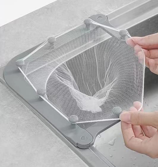 MISMUE 三角形コーナースポンジラック シンクフィルター 三角形ストレーナー 水切り網50個 使い捨て キ..