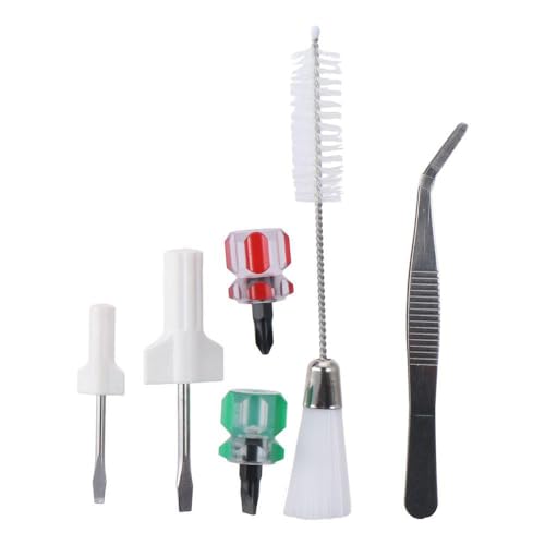 6個セット ミシンクリーニング修理キット ミシン修理ツール ピンセット、両頭糸くずブラシ、ドライバー..