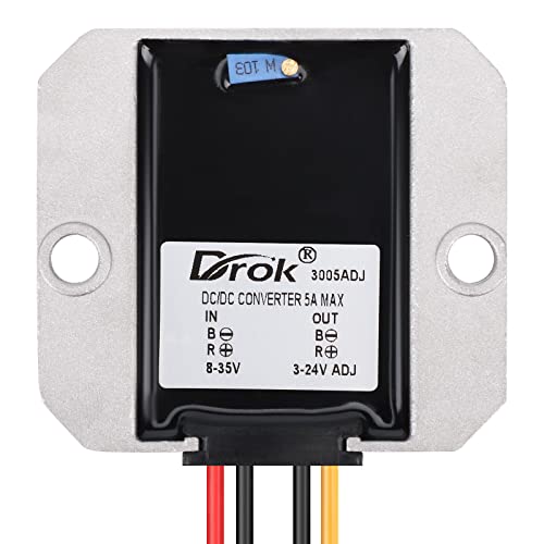 乐天商城 - DROK 降圧モジュール DC-DC 8-35V?3-24V 5A 可変コンバータ 24V 12V 6V 5V 降圧降圧電源 モジュール 可変コ