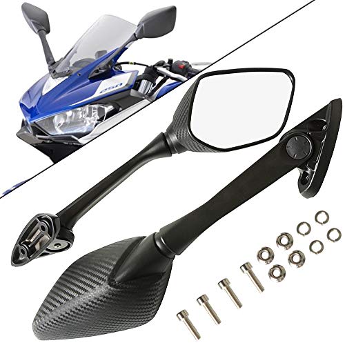 HANSWD オートバイ側リアビューミラーブラインドスポットバックミラーFit For YZF R3 2015-2017 R25 2014-20