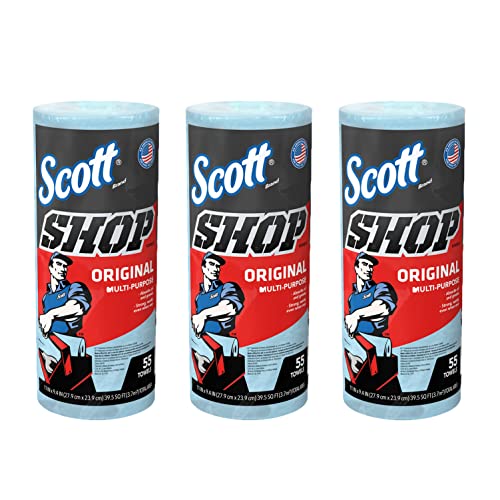 乐天商城 - Scott スコット SHOP TOWELS / ショップタオル ブルーロール 55枚 3ロールセット