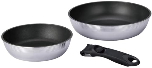 北陸アルミ 取っ手のとれる フライパン 3点セット20cm26cm専用ハンドル ガス火 国産初 日本製 全面均一加熱 時短 丈夫 frying