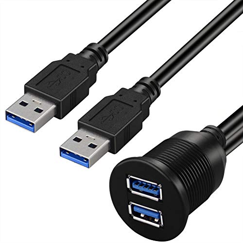 USB パネルフラッシュマウントケーブル USB 3.0 拡張 USBマウント、ダッシュマウント、フラッシュマウ..