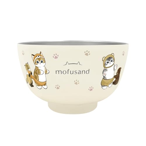 mofusand 真空二重 ステンレス お椀 450ml にゃんぱんつ 真空断熱 保温保冷 お茶碗 みそ汁 丼 かわいい..