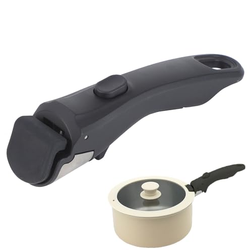 鍋 取っ手 スキレット ハンドル 取り外し可能 ワンタッチ着脱 耐熱鍋フライパン用取っ手 着脱式ハンド..