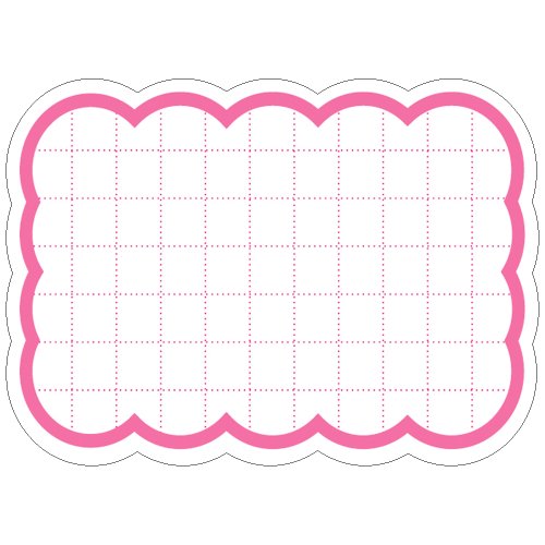 ササガワ タカ印 ポップ用紙 16-4480 抜型カード 波四角 大 30枚 ピンク