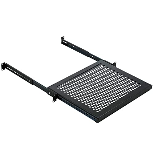 キクタニ Kikutani 19インチ ラックマウント スライドメッシュトレー 1U ブラック STR-268