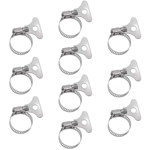 BOJIDO ホースクランプ 手締めホースバンド 10個入り 304ステンレス製 ダクト用ホースバンド 工具不要 ..