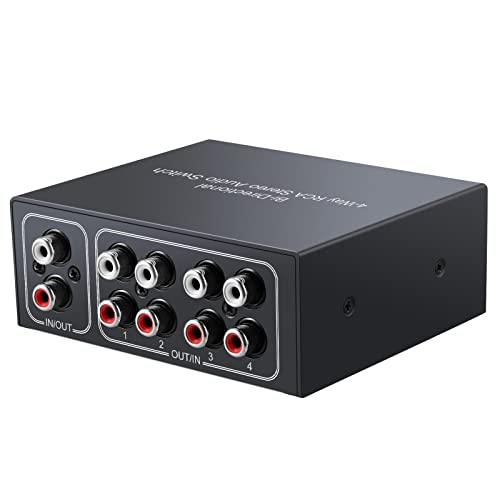 Vrttlkkfe 4ウェイ、双方向RCAステレオオーディオスイッチ、1入り4出てまたは4入り...