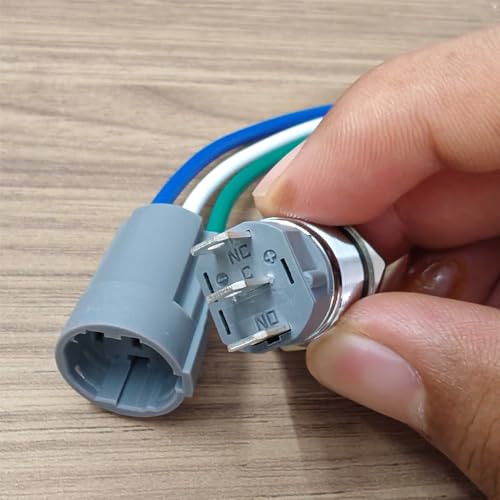 Kiligen 2PCS 1NO 1NC �ȥ��륹���å� 12-24V/15A 220V/10A �ɿ� �ޥ��ȥ��륹���å� 16MM �إӡ���