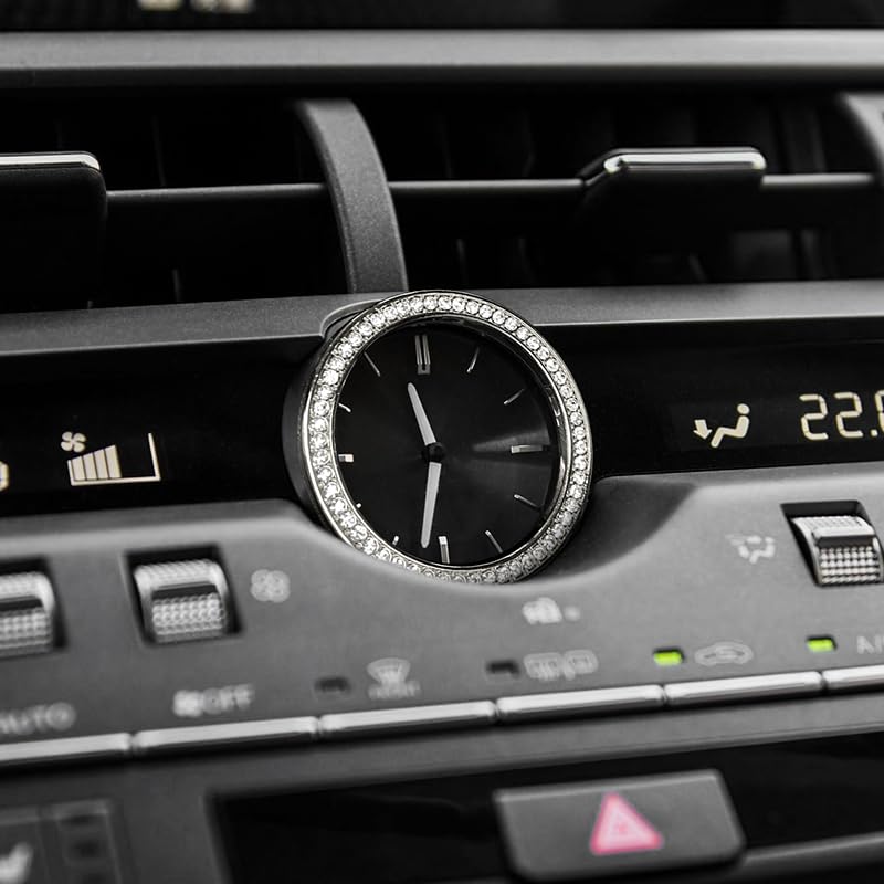 ONGOXD 旧車型 レクサスNX10系/RX/ES/IS/CT/GS/RC 車内音量調整ダイヤル 時計装飾リング クリスタルダイヤモンド車内装