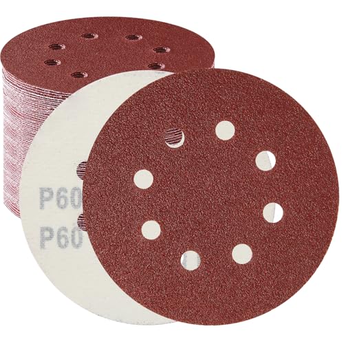 MORLARCO ランダムサンダー ペーパー 125mm 60番 40枚入セット サンダー ペーパー マジック式 8穴 サン..