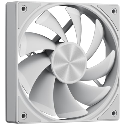 upHere PCケースファン 120mm 4ピン pc冷却 12cm cpuファン 静音 PWM 600-1650RPM DC12V 白いU3