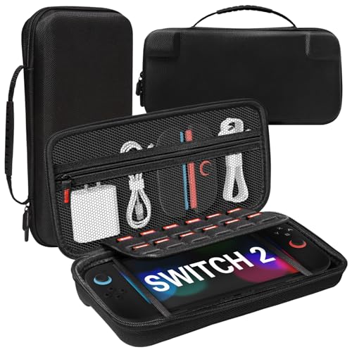 乐天商城 - Teyomi 大容量 Nintendo Switch 2用収納バッグ 保護ハードシェル 12個のゲームカードスロット付き Nintendo Sw