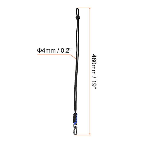 PATIKIL 1本 パラコード ストラップ 長さ48cm カラビナ付 携帯 スマホ カギ キー チェーン IDカード パラシュート 紐 キーホ 2