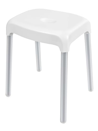 Umimile バスチェア 風呂イス ステップ 多機能 アルミ脚 ホワイト 通気性よく 乾きやすい カビない 収..