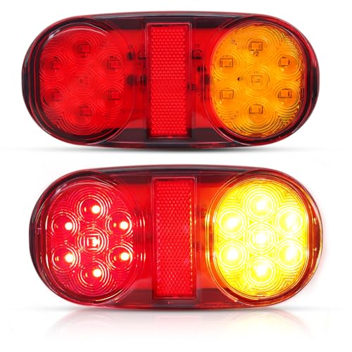 Ygmylandbb led トラックテールランプ 12V 14LED トレーラーテールライト ブレーキ・スモール・ウインカー・リフレクター 機