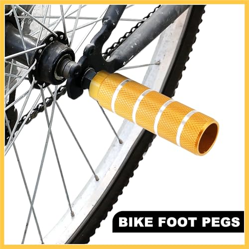 BULLSPANN 自転車 ステップ ペグ フットペグ 4個入り アルミ合金製 3/8インチ軸対...