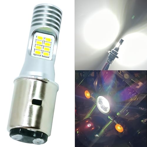BA20D H4BS バイク用LEDヘッドライト HI/LO切替 二輪車前照灯用 AC/DC10V-60V 高輝度3020素子チップ搭載 16連