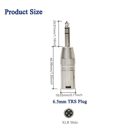 XLR �� 1/4 �����ץ� Voluty Tek 6.35mm 1/4 ������ XLR ���� ���ͥ��� �ߥ������� 2pcs