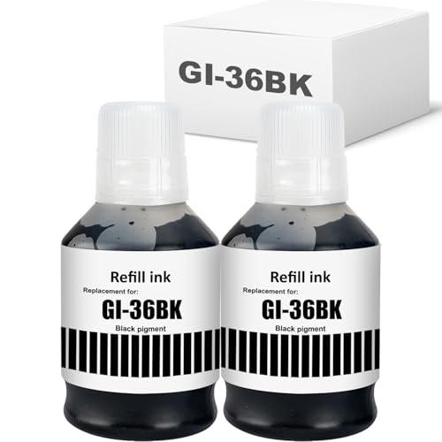 BAALANDキャノン用 GI36 GI-36 BK GI-36BK 2パック ブラック 顔料 170ML 互換インクボトル 対応機種： ..