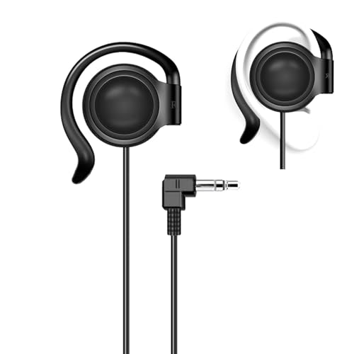 耳掛け式 イヤホン 有線イヤホン オープンイヤー型 オンイヤー型 ステレオ 片耳 イヤホン 1m ブラック/..