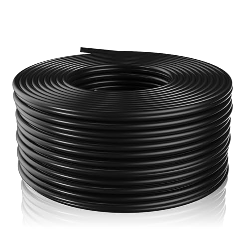 散水チューブ、ホース 50m、どんな蛇口にもつけられるホース、PVCプラスチック製 ヘビーデューティ フ..