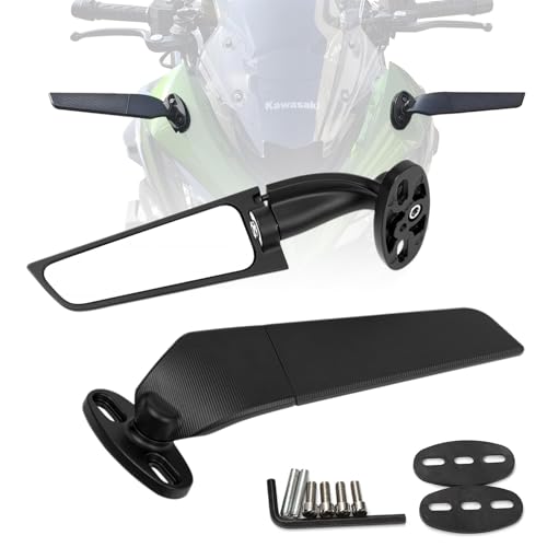 RACEAST 汎用 バイク ミラー ウイング翼型スリムカウルミラー スポーツバイク用ウイング凸型ミラー- zx25r yzf-r25 gsx2