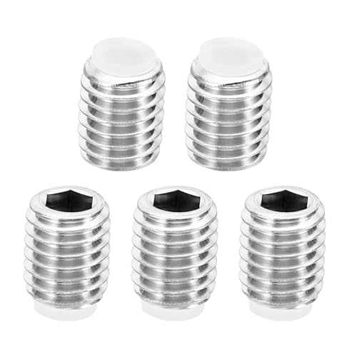 Rakuten - PATIKIL M8x10 mm ナイロン先端イモネジ 5個 メートル六角ソケットヘッド カップポイントアンチスリップセット ネジ 内部六角ドラ