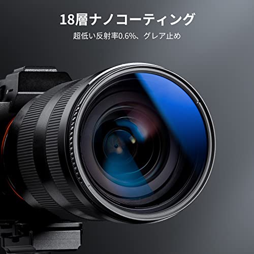 K&F CONCEPT 46mm PLフィルター 偏光フィルター コントラスト 反射調整用 薄枠 CPLフィルター 1枚クリーニングクロス付属（