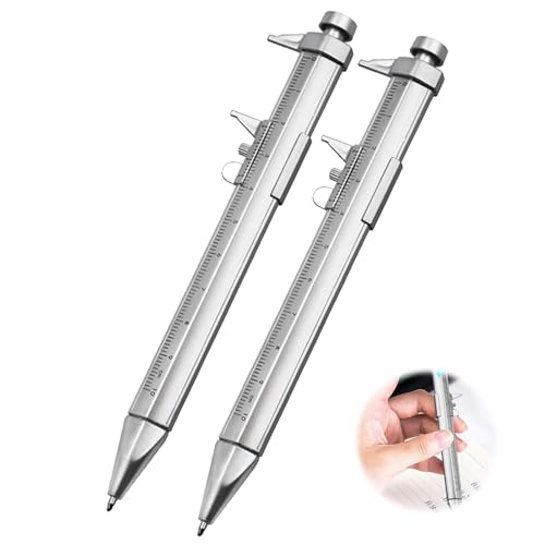 Rakuten - PAVIKEノギスペン 2個セットキャリパーボールペン 多機能測定定規 デジタルノギス 1.0ミリメートル デジタルノギス 学生 文具 多機能