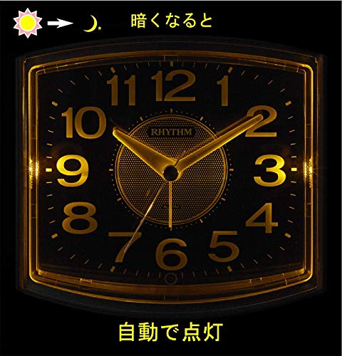リズムRHYTHM 目覚まし時計 アナログ 電子音アラーム 暗所 ライト 自動 点灯 連続秒針 8RE644SR19 [2]