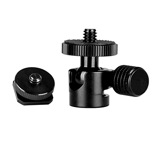 樂天商城 - koolehaoda 1/4ミニボール雲台とシューマウントアダプターは、カメラビデオライト三脚一脚に適しています（1/4雲台）