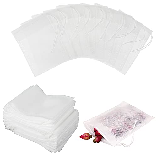 ティーバッグ 200枚入り 7cm*9cm 不織布 使い捨て の 袋 お茶パック ティーフィルターバッグ 巾着袋 ティーバッグ強力な浸透 調味料