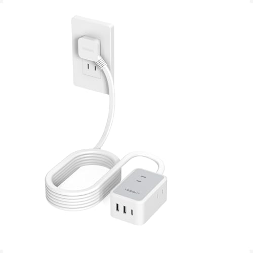 延長コード 5m 薄型 電源タップ usb コンセント たこあしコンセント テーブルタップ TESSAN 3個AC 1個タイプC 2個タイプA
